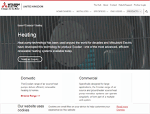 Tablet Screenshot of heating.mitsubishielectric.co.uk